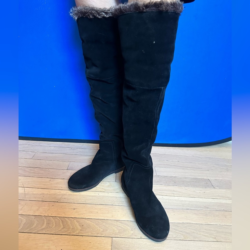 Sam Edelman suede boots over the knee size 8 1/2 low heel